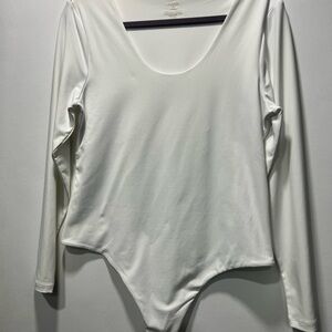 Nuuds Classic White Long Sleeve Bodysuit